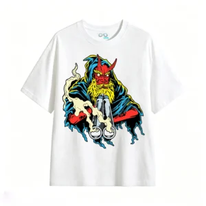 Remera Algodón Estampado Demonio Japonés Diseño Urbano Cool