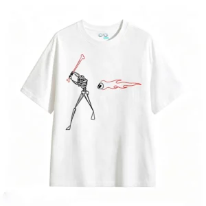 Remera Algodón Estampado Esqueleto Fuego Full Print Calidad