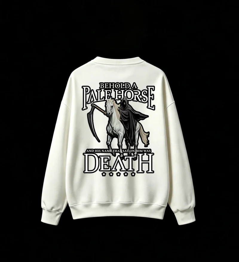 主图_2 Behold A Pale Horse Grim Reaper Back Print Sweatshirt