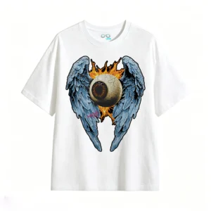 Remera Algodón Estampado Ojo Alas Fuego Oversize Premium