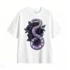 主图_2 Remera Algodón Serpiente Rosas Violetas Estampado Gotico