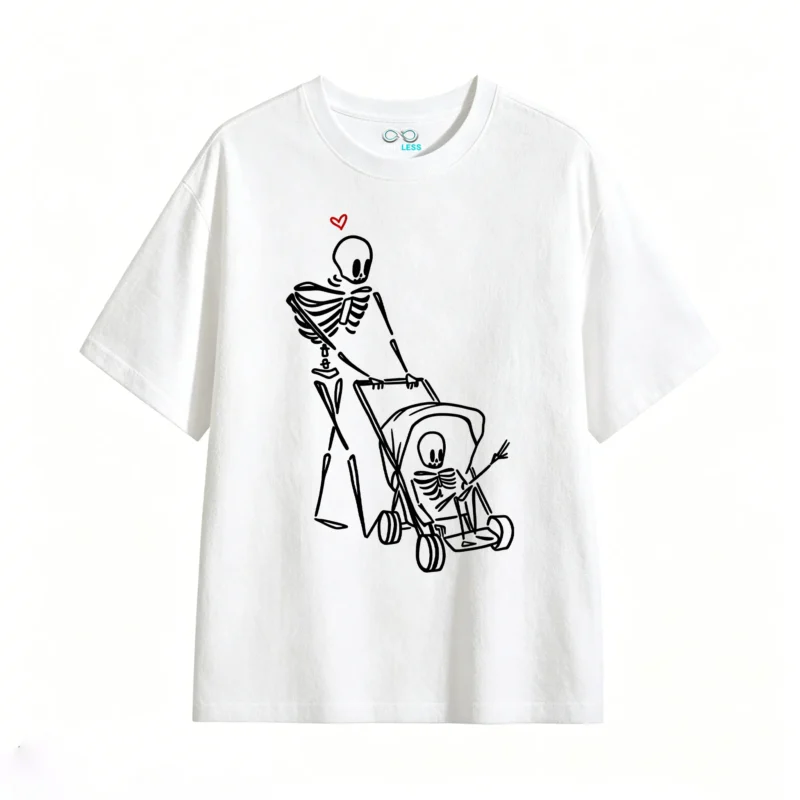 主图_2 Remera Algodón Estampado Corazón Minimalista Casual Premium