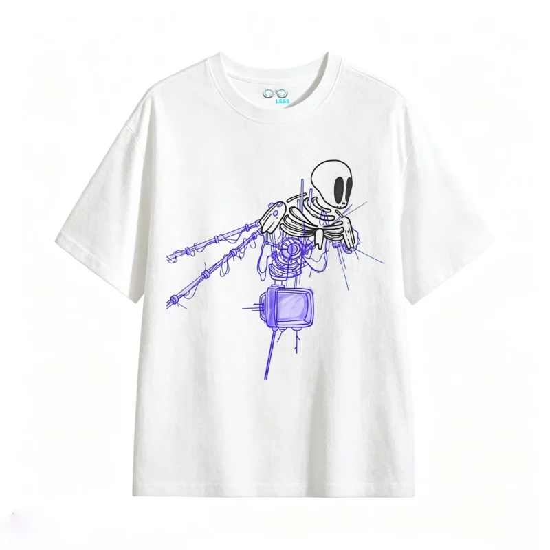 Remera Algodón Estampa Cyberpunk Glitch Arte Urbano Premium