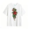 Remera Algodón Estampado Serpiente Rosa Tattoo Art Premium
