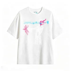 主图_2 Remera Algodón Estampado Esqueleto Neon Urbano Oversize