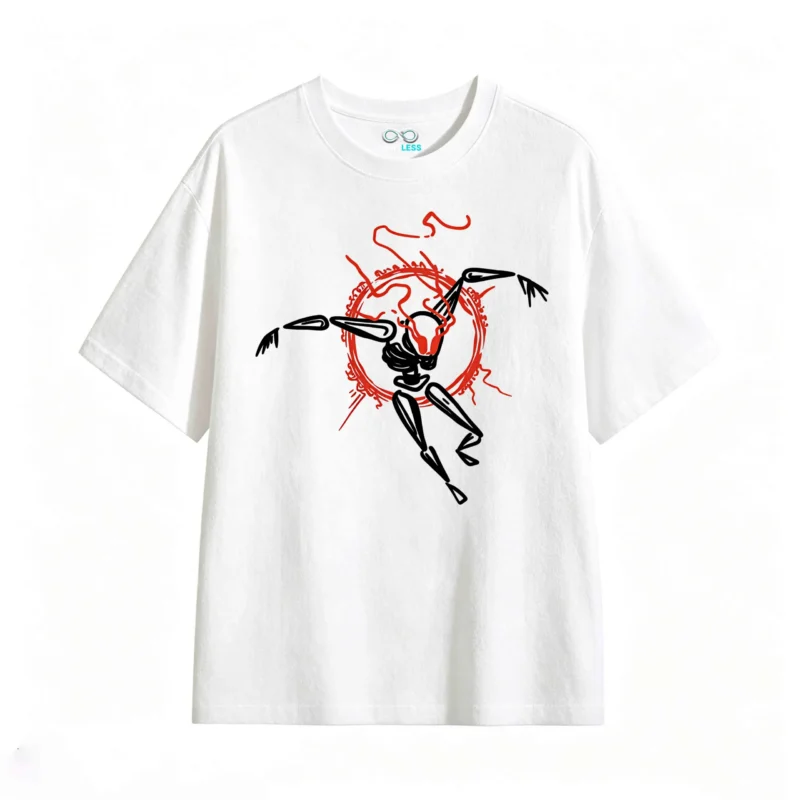 主图_2 Remera Algodón Estampado Círculo Abstracto Oversize Urbano