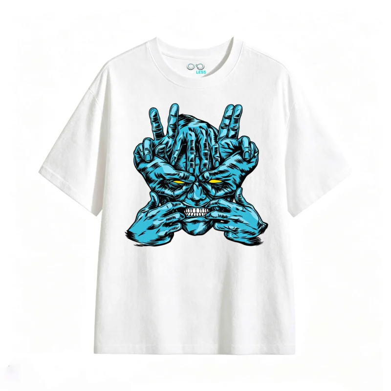 Remera Algodón Estampada Diseño Surrealista Estilo Urbano