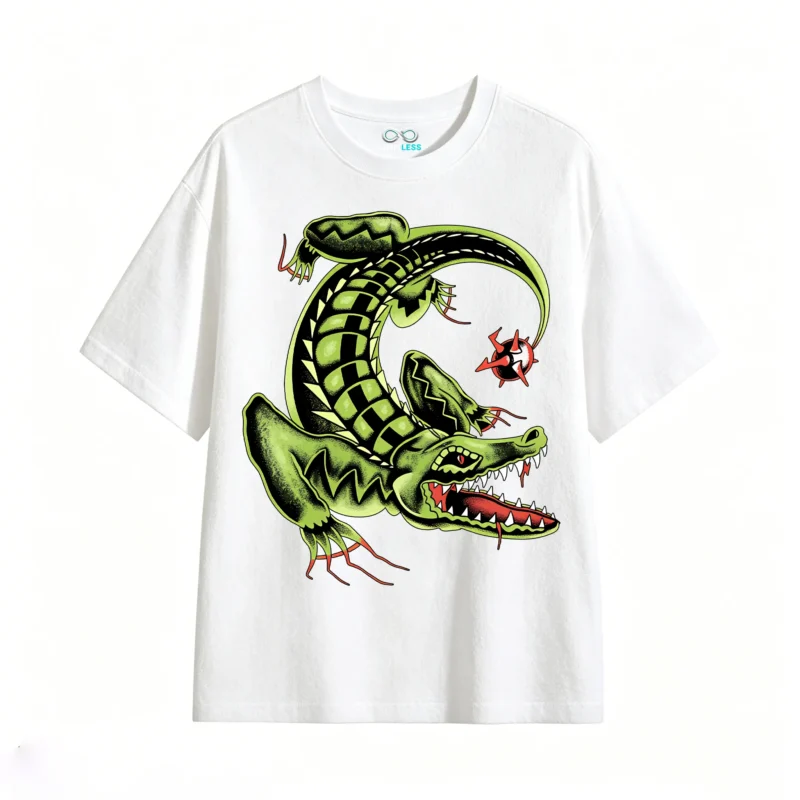 主图_2 Remera Algodón Estampado Cocodrilo Urbano Diseño Premium