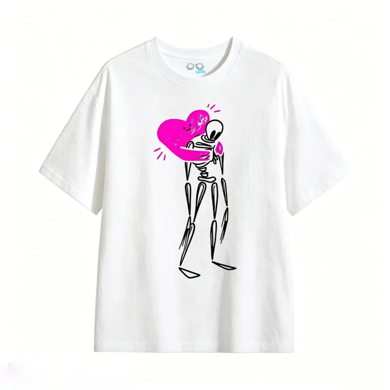 主图_2 Remera Algodón Estampado Corazón Kawaii Oversize Premium