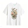 Remera Algodón Estampada Serpiente Flores Boho Premium