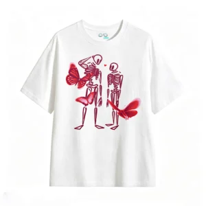 主图_2 Remera Algodón Estampado Esqueleto Mariposa Estilo Y2k