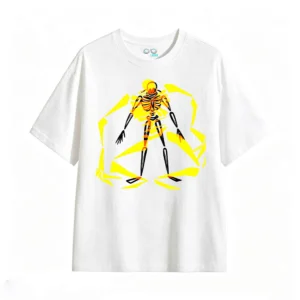 主图_2 Remera Algodón Estampado Esqueleto Neon Oversize Urbano Trendy