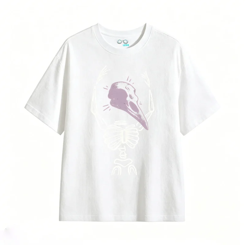 主图_2 Remera Algodón Estampado Calavera Estilo Dark Aesthetic