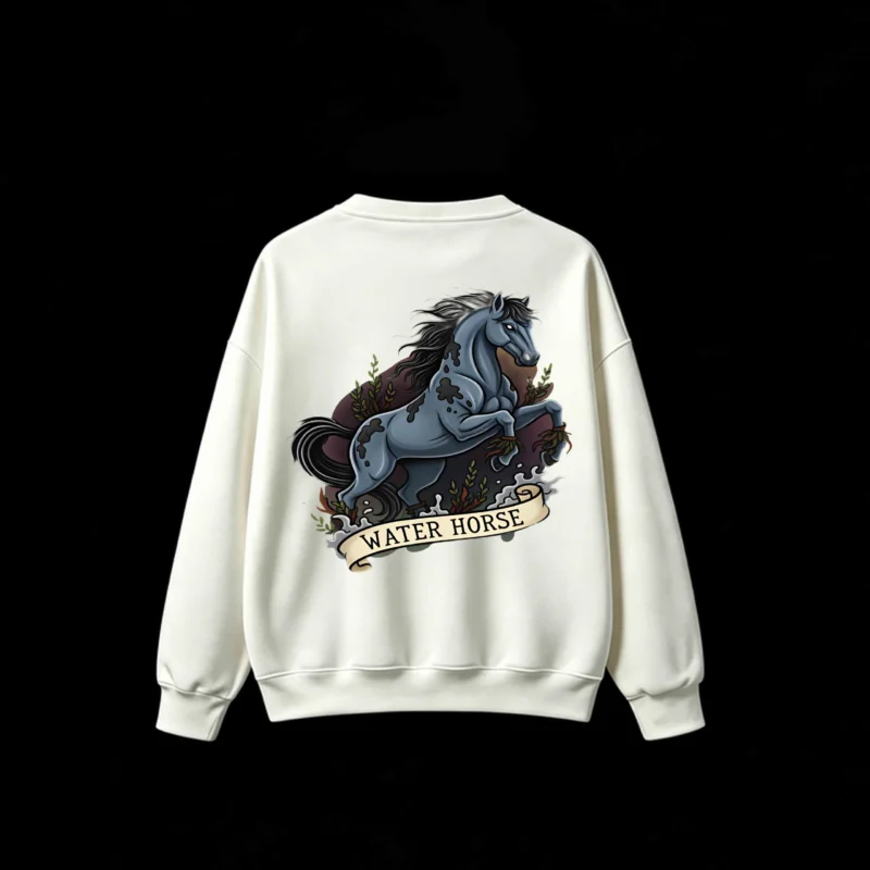 主图_2 Water Horse Myth Creature Back Print Sweatshirt