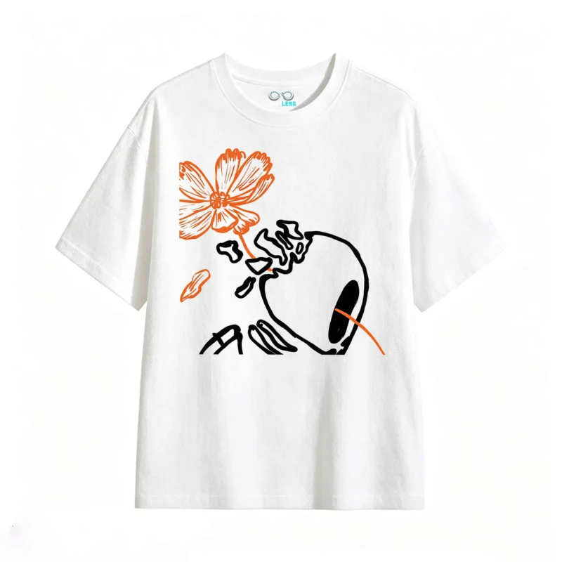 Remera Algodón Estampado Floral Minimalista Casual Premium