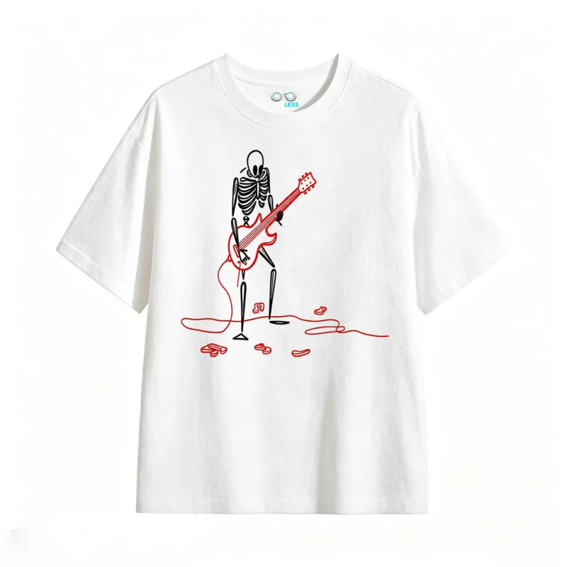 主图_2 Remera Algodón Estampada Bajo Rock Guitarra Premium Calidad