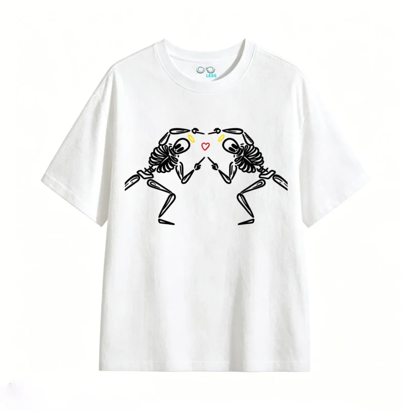 Remera Algodón Estampado Corazón Minimalista Casual Premium