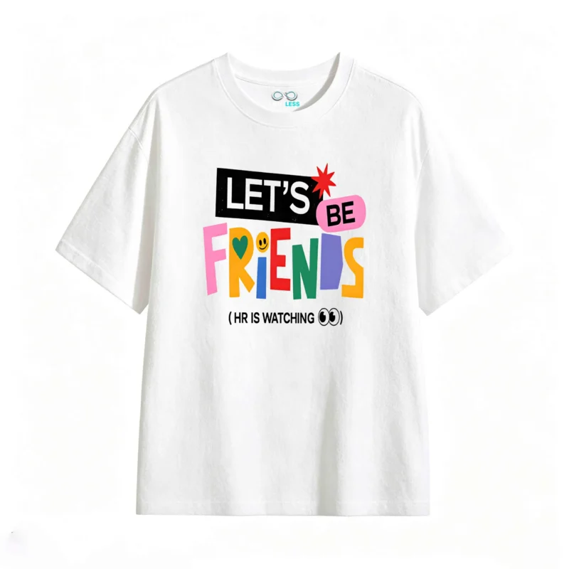Remera estampada Be Friends diseño colorido