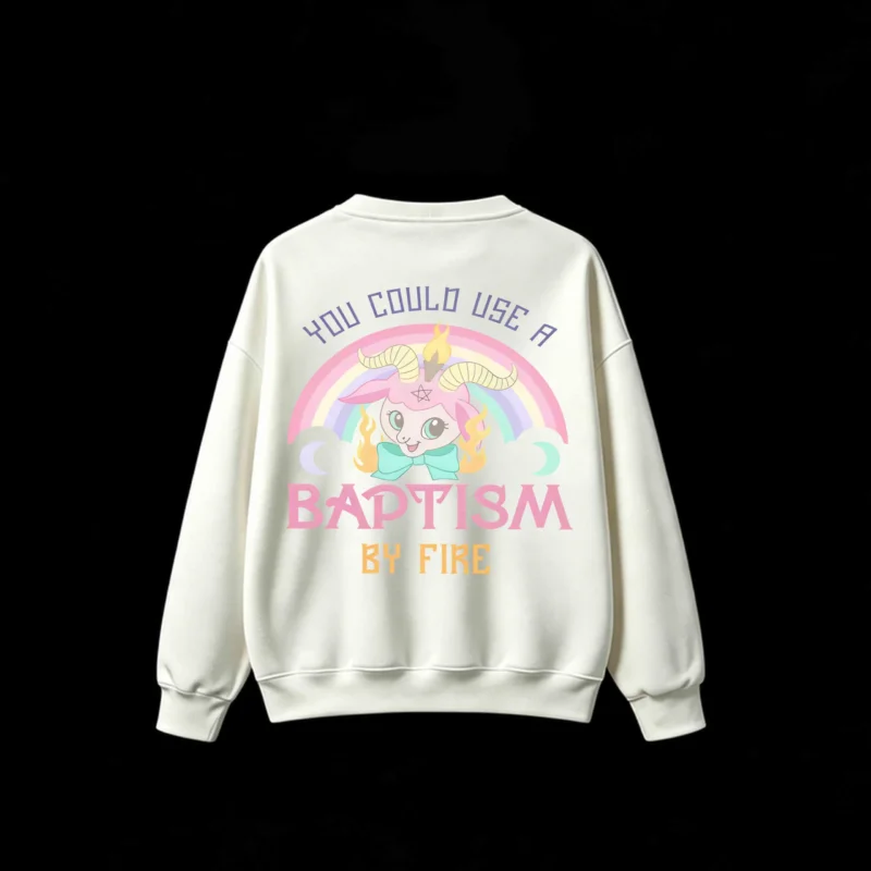 Pastel Goth Rainbow Goat Baptism By Fire Sweatshirt