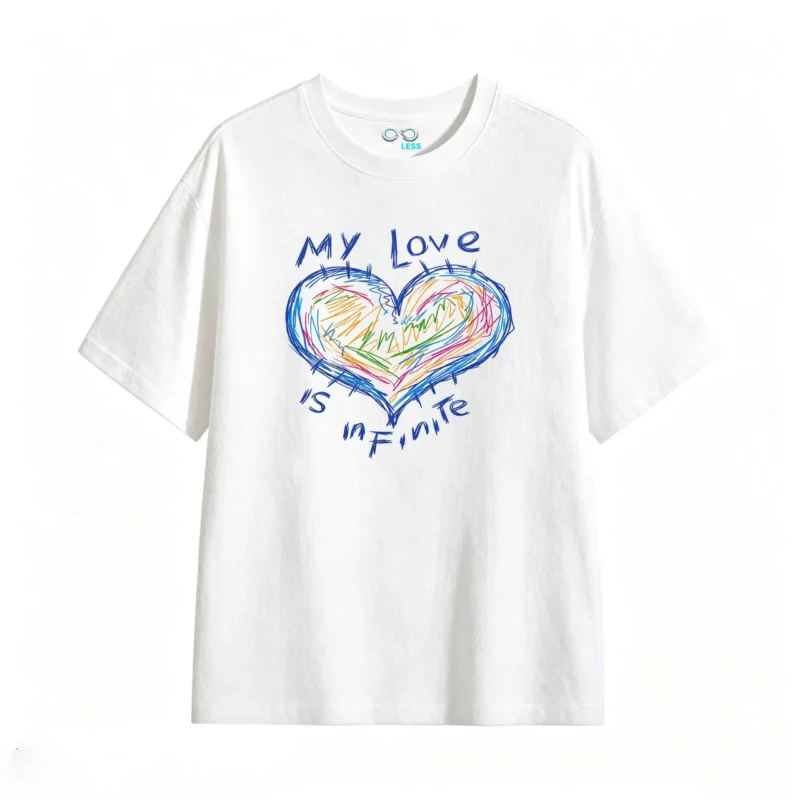 Remera estampada corazón infinito