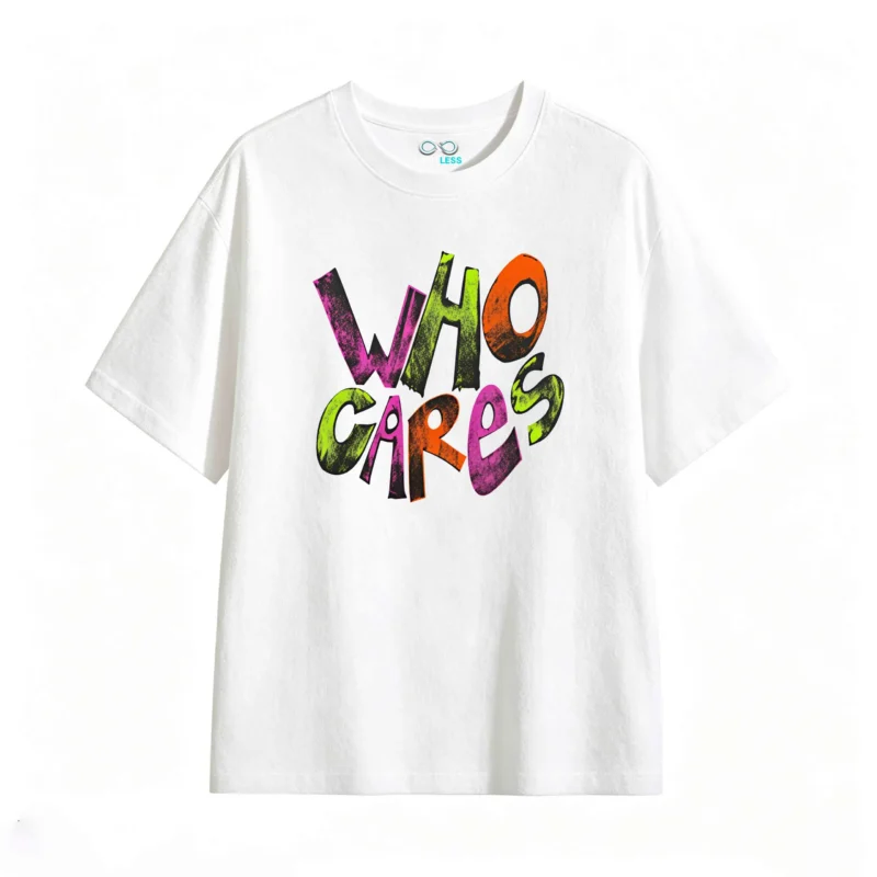 Remera estampada Who Cares gráfico