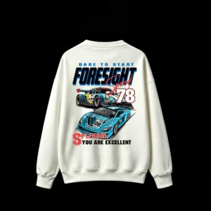 主图_2 Racing Car Dare To Start Speed 78 Graphic Crew Neck Sweatshirt