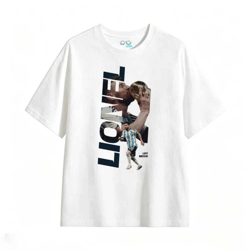 Remera Algodón Messi Besando Copa Mundial para Hinchas Argentinos