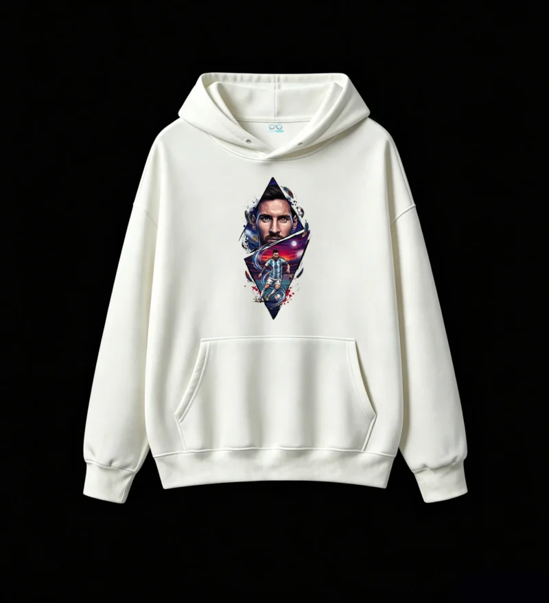 Buzo con capucha polar estampa diamante Messi para hinchas argentinos
