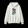 Buzo polar Lionel Messi besando Copa Mundial, diseño de letras verticales