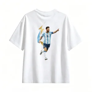 主图_2 Camiseta algodón con estampa trasera de Messi en pose de celebración