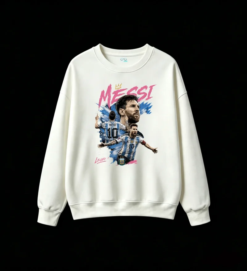 Sudadera polar estampa frontal compuesta de imágenes de Messi campeón