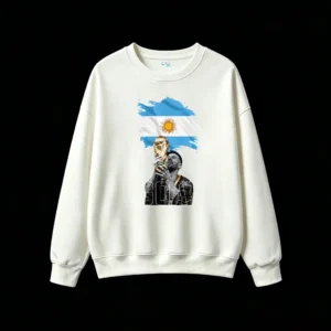 主图_2 Sudadera conmemorativa Messi levantando la Copa para hinchas albicelestes