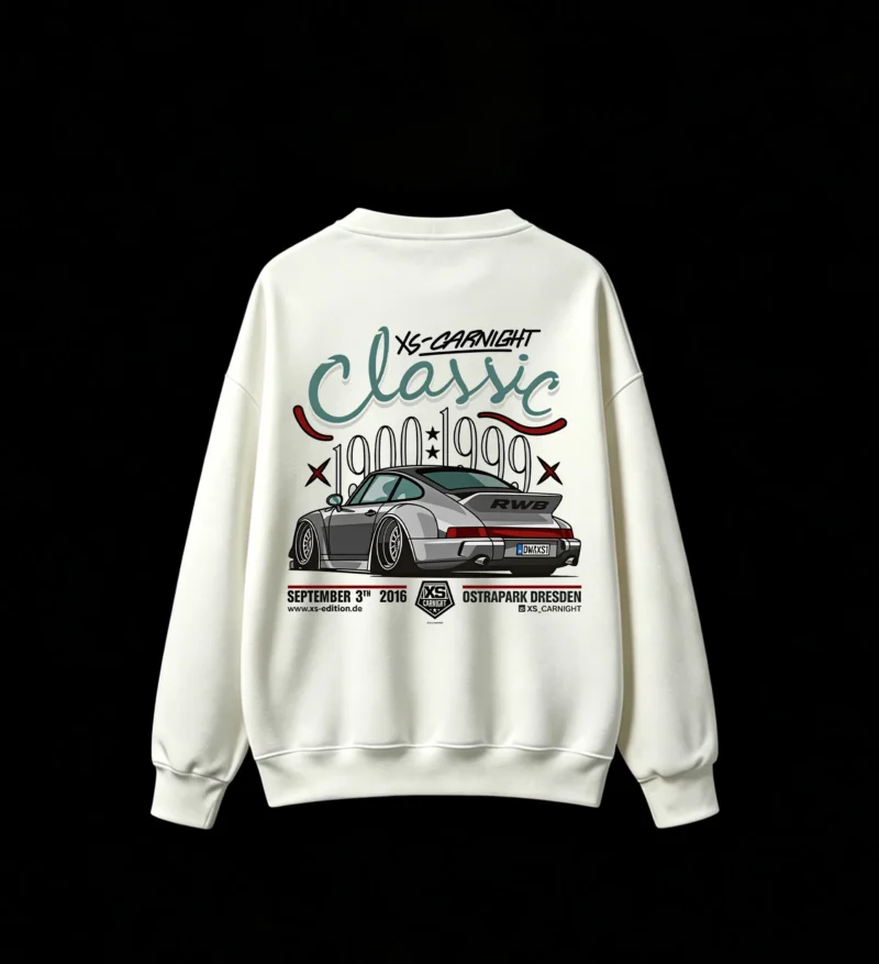 主图_2 Classic 1900-1999 RWB Sports Car Back Graphic Sweatshirt