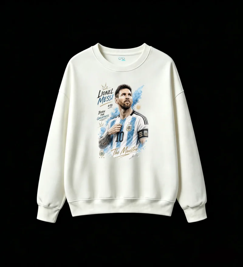Sudadera polar retrato artístico de Messi