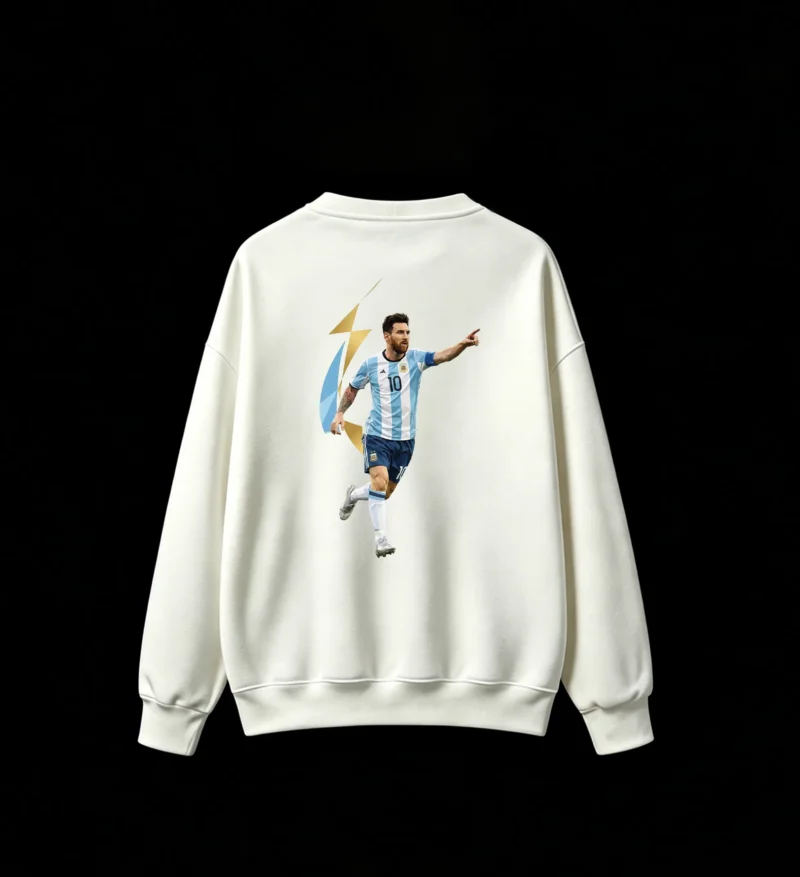 Sudadera polar estampa trasera de Messi celebrando