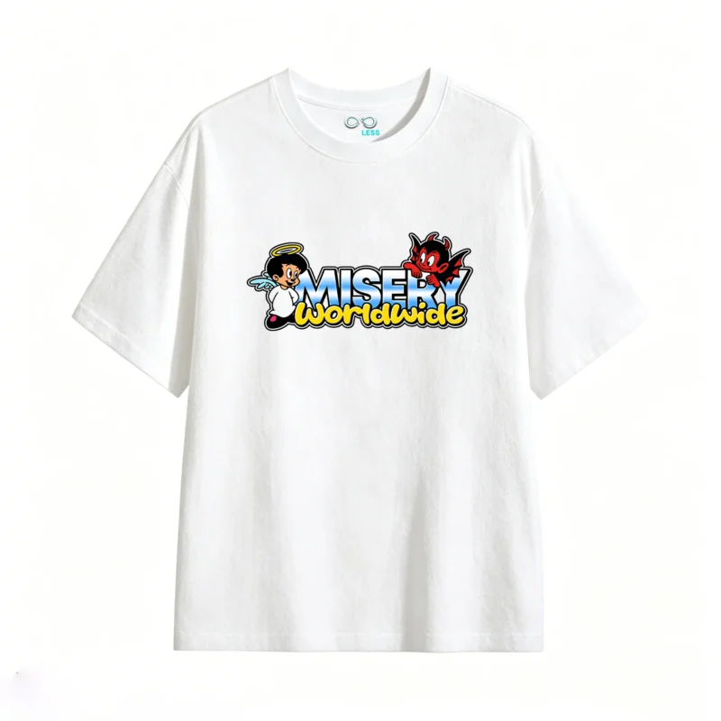 Remera Misery Worldwide estampada angel diablo