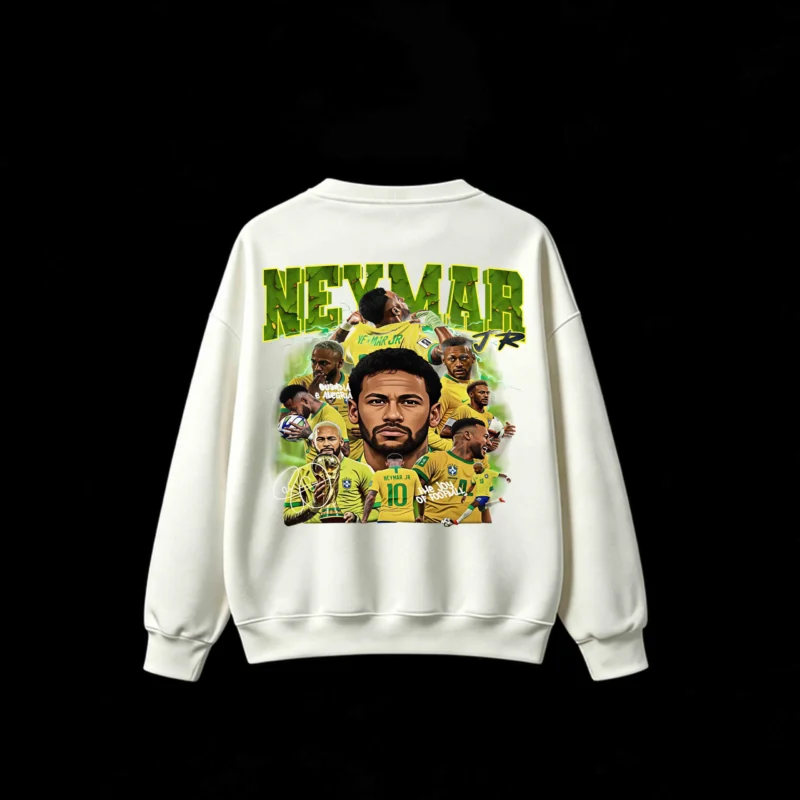 主图_2 Neymar Jr Brazil Soccer Legend Back Graphic Crew Neck Sweatshirt