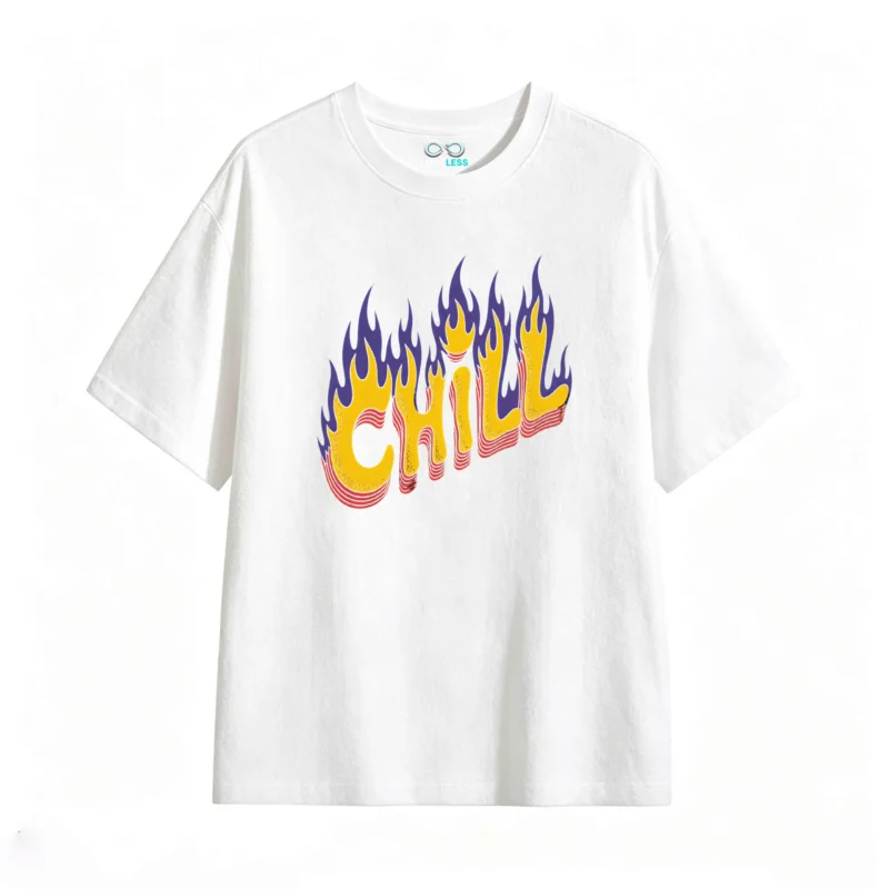 Remera estampada Chill Fuego gráfico