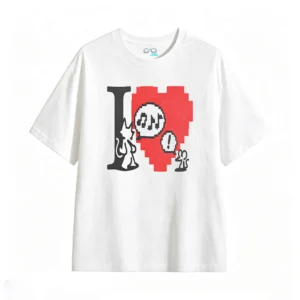 Remera estampada pixel arte corazón