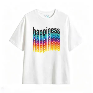 Remera estampada happiness rainbow