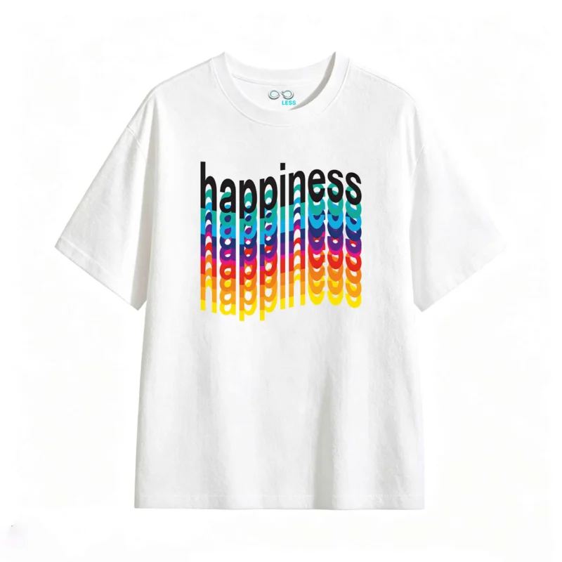 Remera estampada happiness rainbow