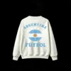 Argentina Futbol Soccer Ball Back Print Crew Neck Sweatshirt