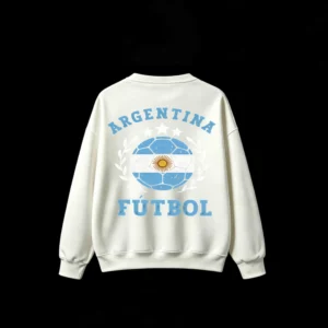 主图_2 Argentina Futbol Soccer Ball Back Print Crew Neck Sweatshirt