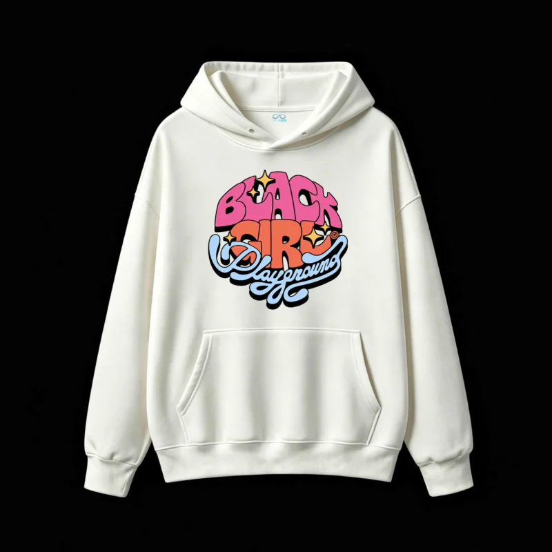 Buzo capucha, diseño Y2K colorido