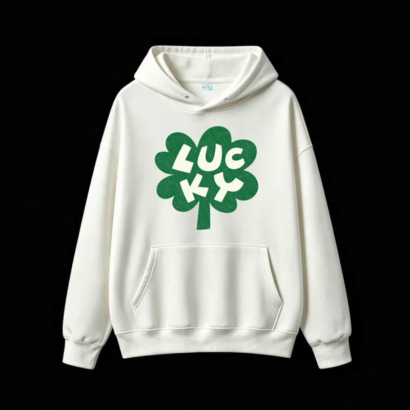 主图_2 Buzo capucha, trébol Lucky de la suerte