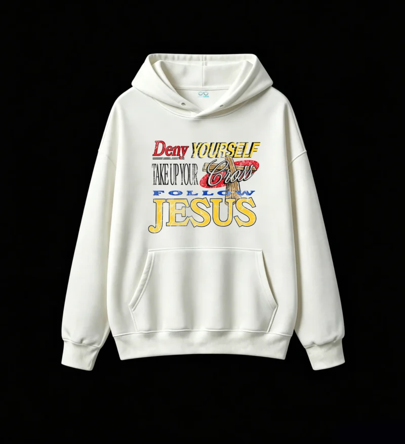 主图_2 Buzo capucha, cruz Jesús estampa religiosa