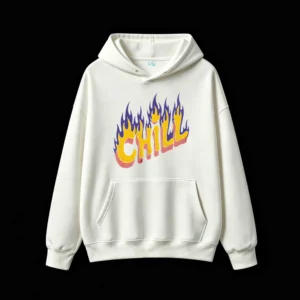 Buzo capucha, Chill fuego diseño gráfico
