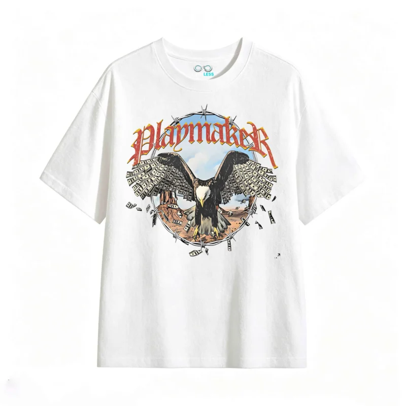 Playmaker Eagle Money Wings Print T-Shirt