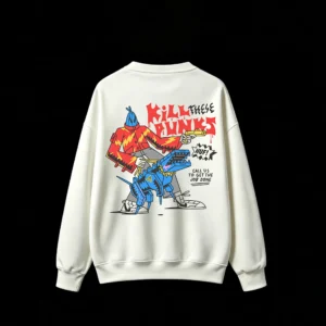 主图_2 Kill Punks Back Print Graphic Crew Neck Sweatshirt