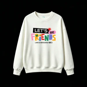主图_2 Buzo cuello redondo, estampa Be Friends diseño colorido